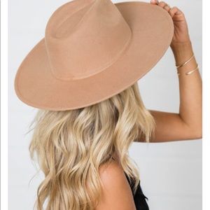 Pink Lily Boutique tan wide brim fedora